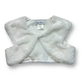 Girls Jona Michelle Size 5 White Faux Fur Dress Sweater