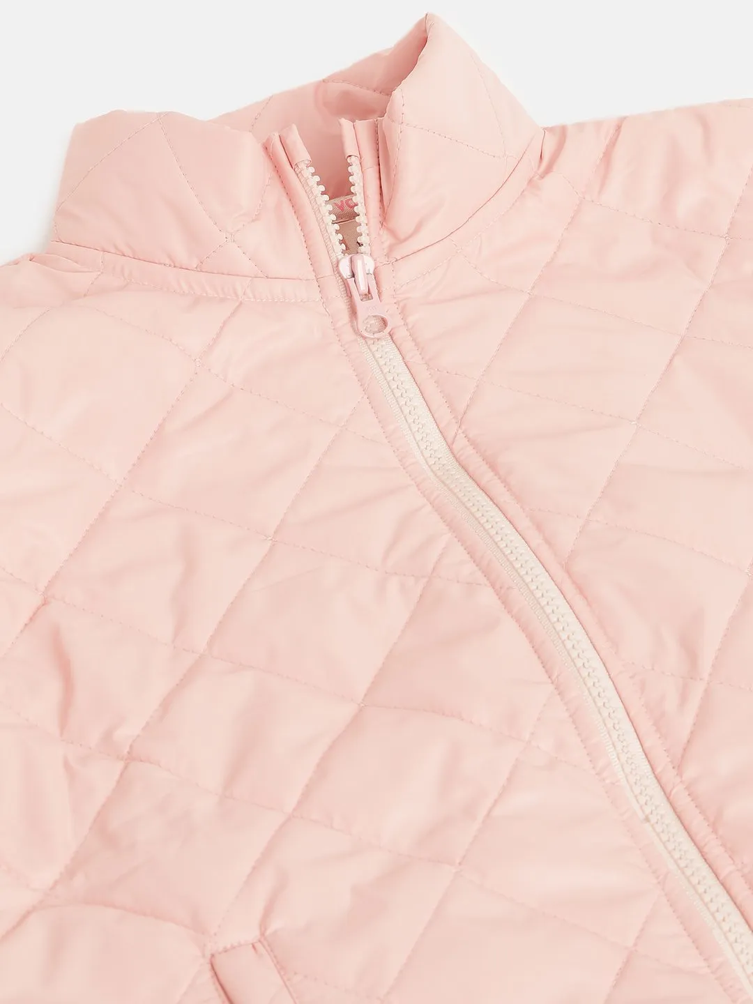 Girls Pink Sleeveless Puffer Jacket