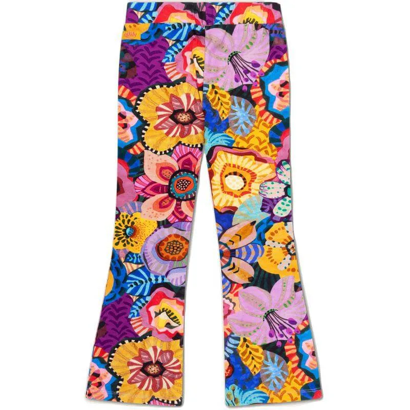 Girls Yellow Peace Leggings