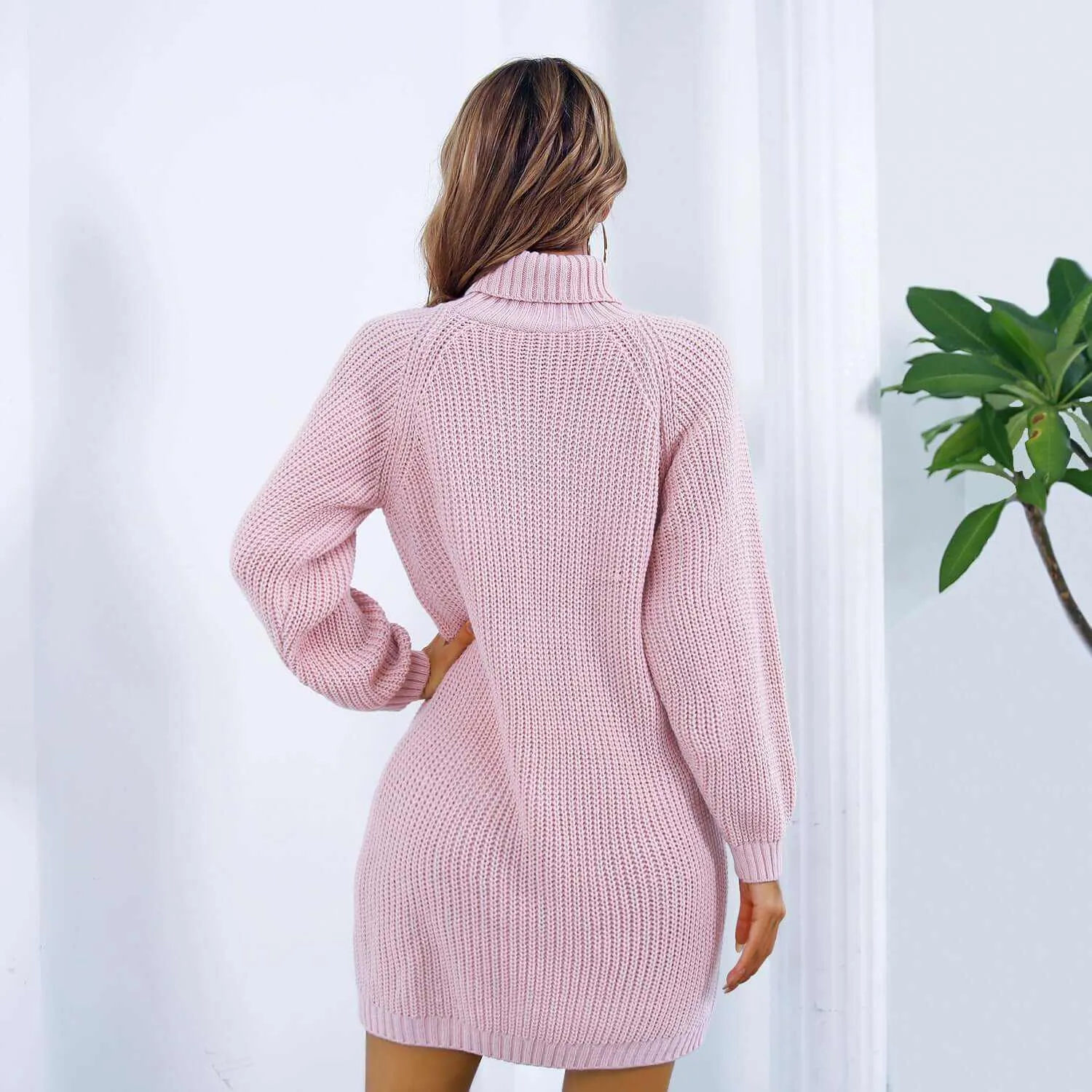 Glow Chic's Long Sweater Dress With Button Design