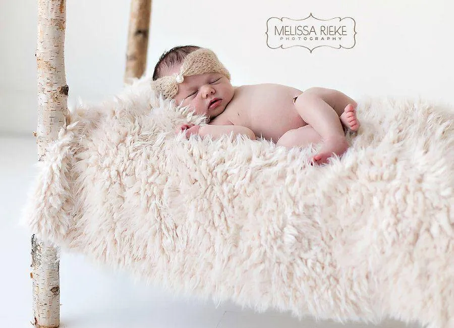 Gray Minkyak Faux Fur Photography Prop Rug