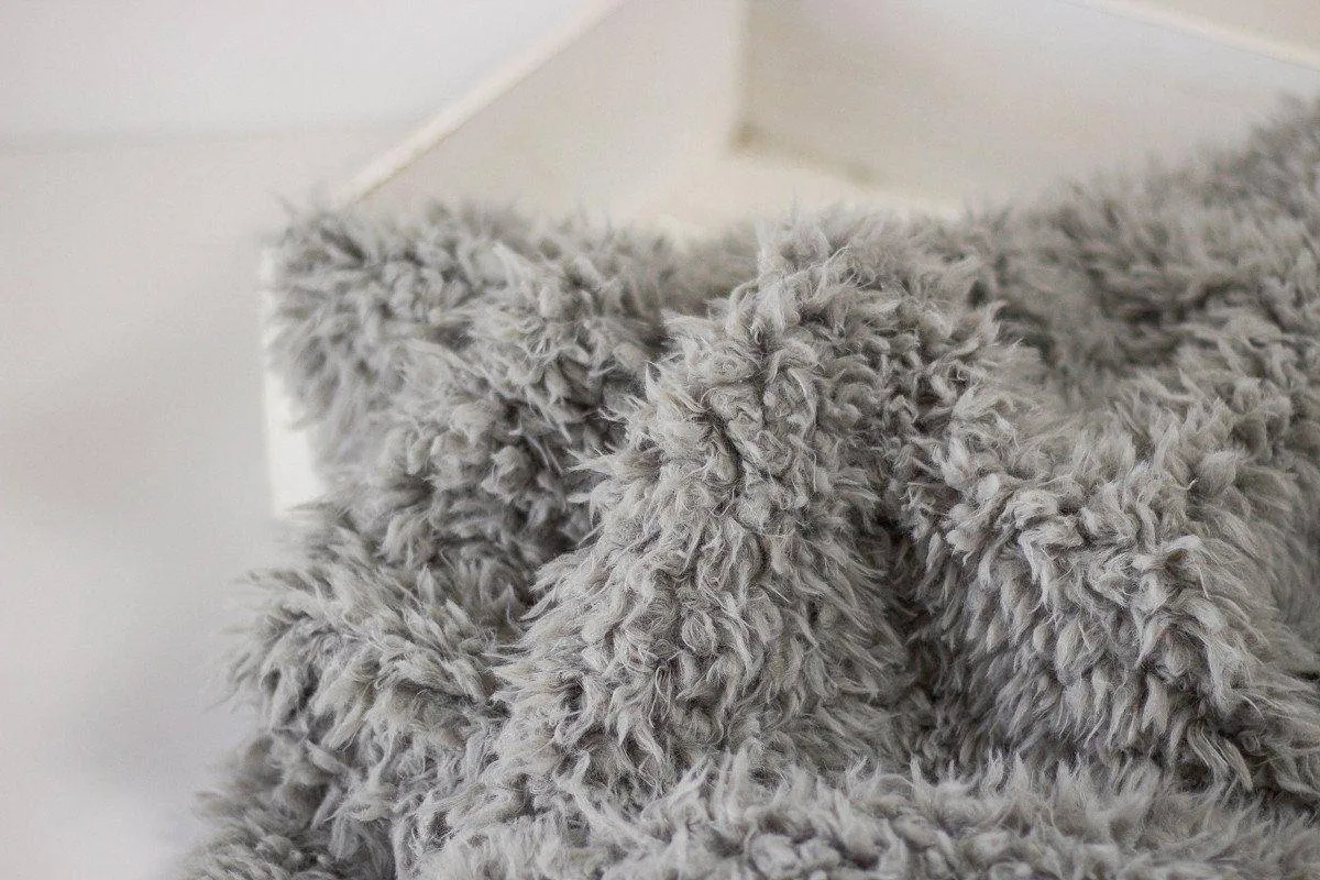 Gray Minkyak Faux Fur Photography Prop Rug