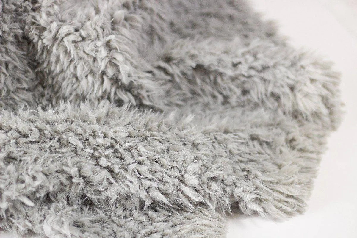 Gray Minkyak Faux Fur Photography Prop Rug