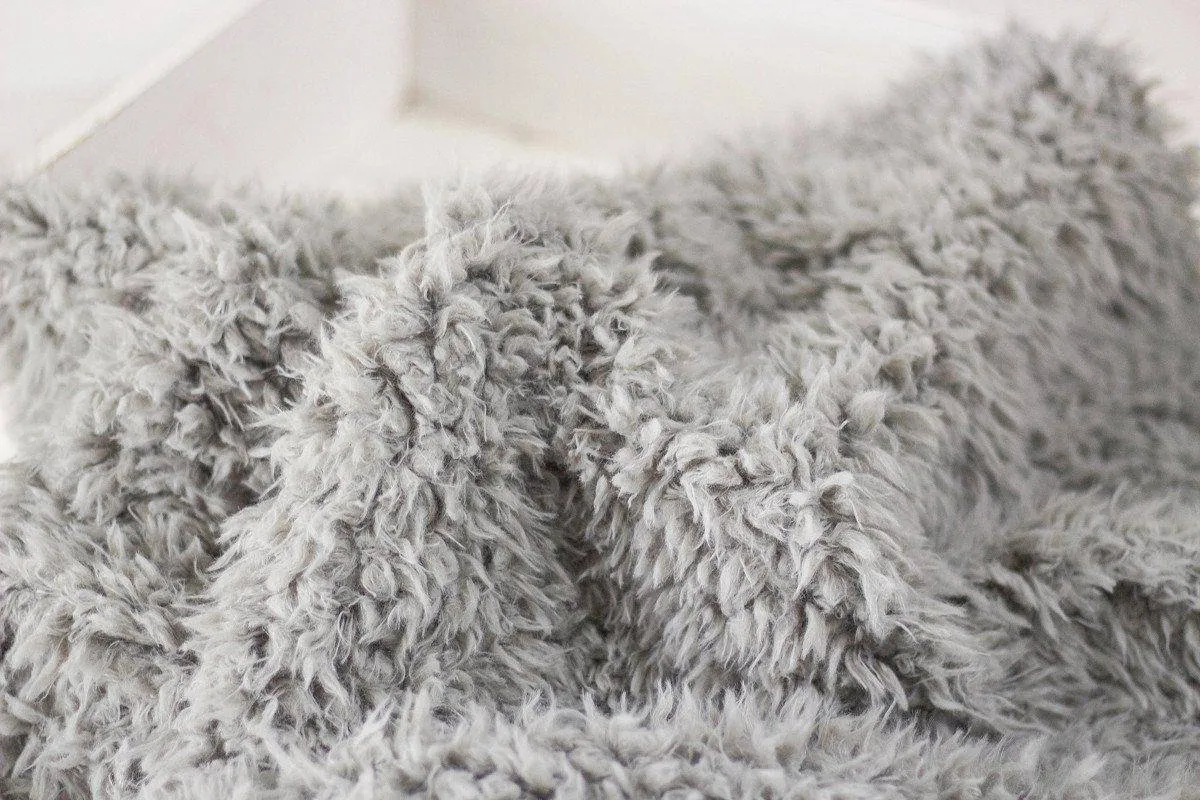 Gray Minkyak Faux Fur Photography Prop Rug