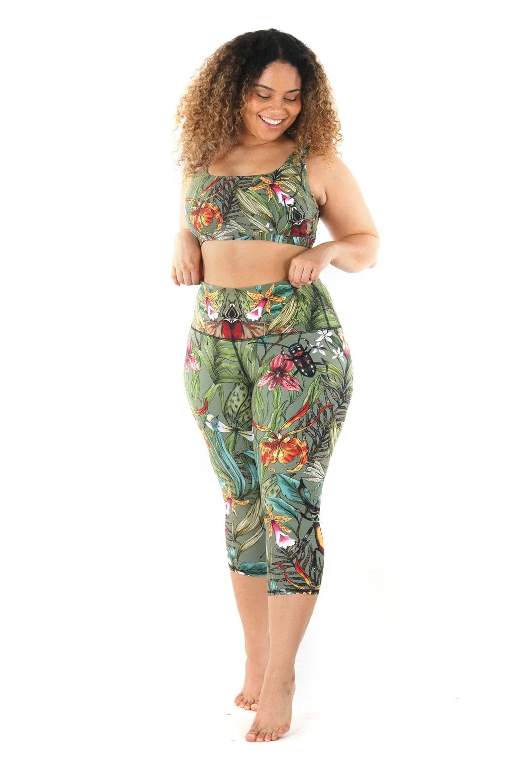 Green Thumb Printed Yoga Crops