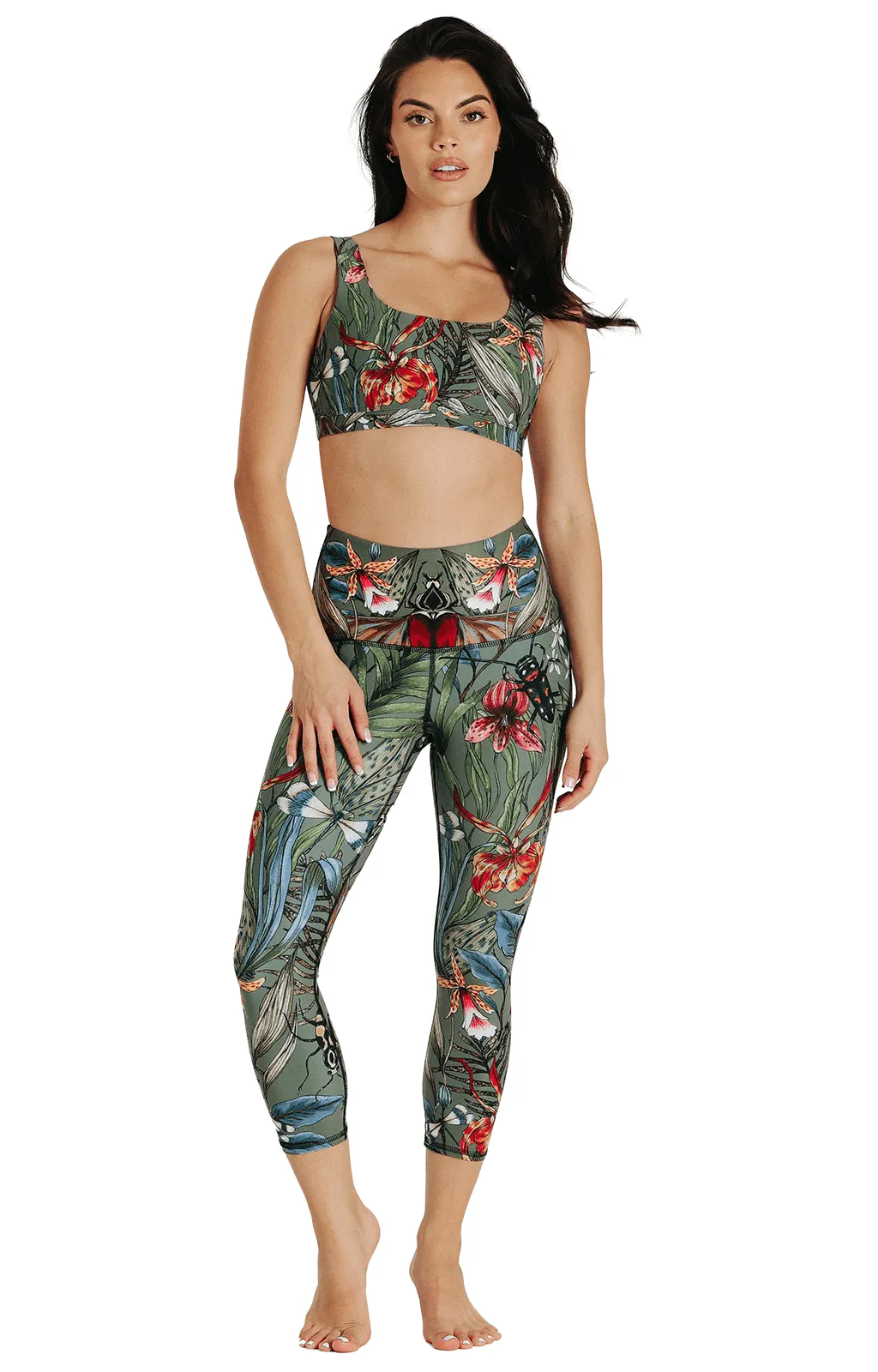 Green Thumb Printed Yoga Crops