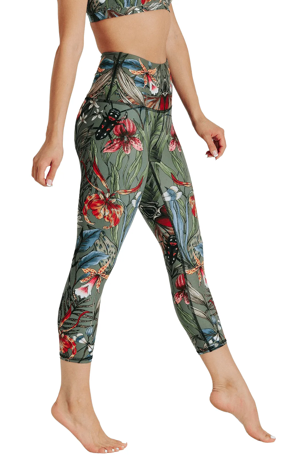 Green Thumb Printed Yoga Crops