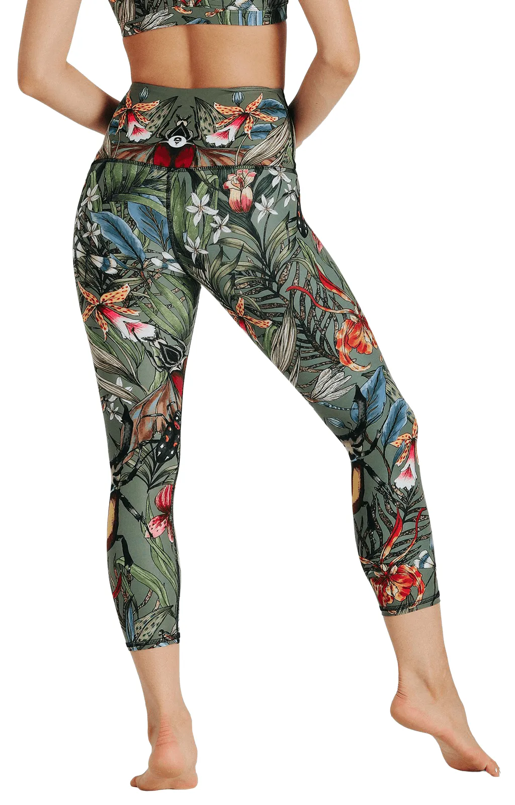 Green Thumb Printed Yoga Crops