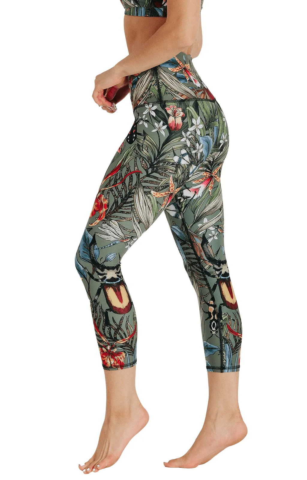 Green Thumb Printed Yoga Crops