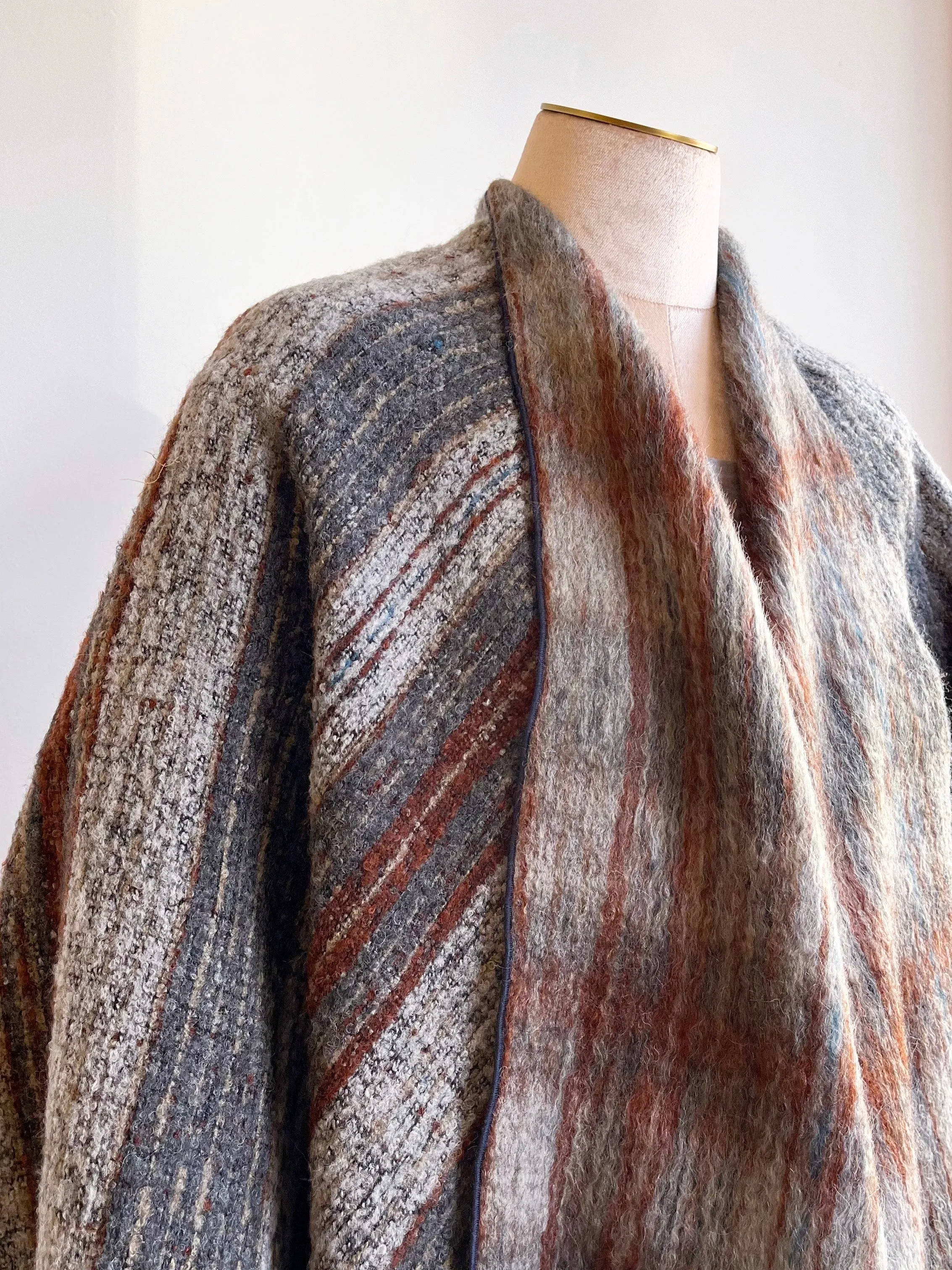 Grey Stripe Zero-Waste Reversible Cape