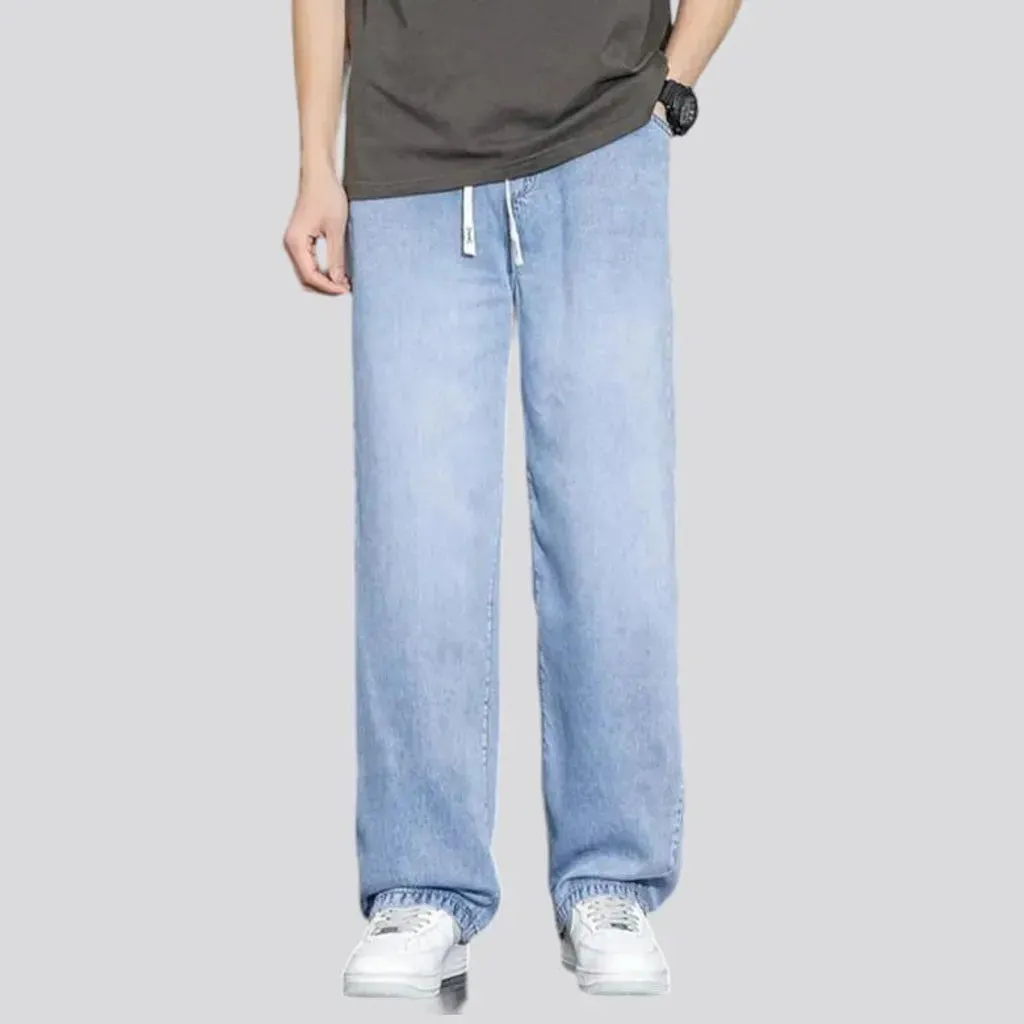 High-waist lyocell men's jeans pants