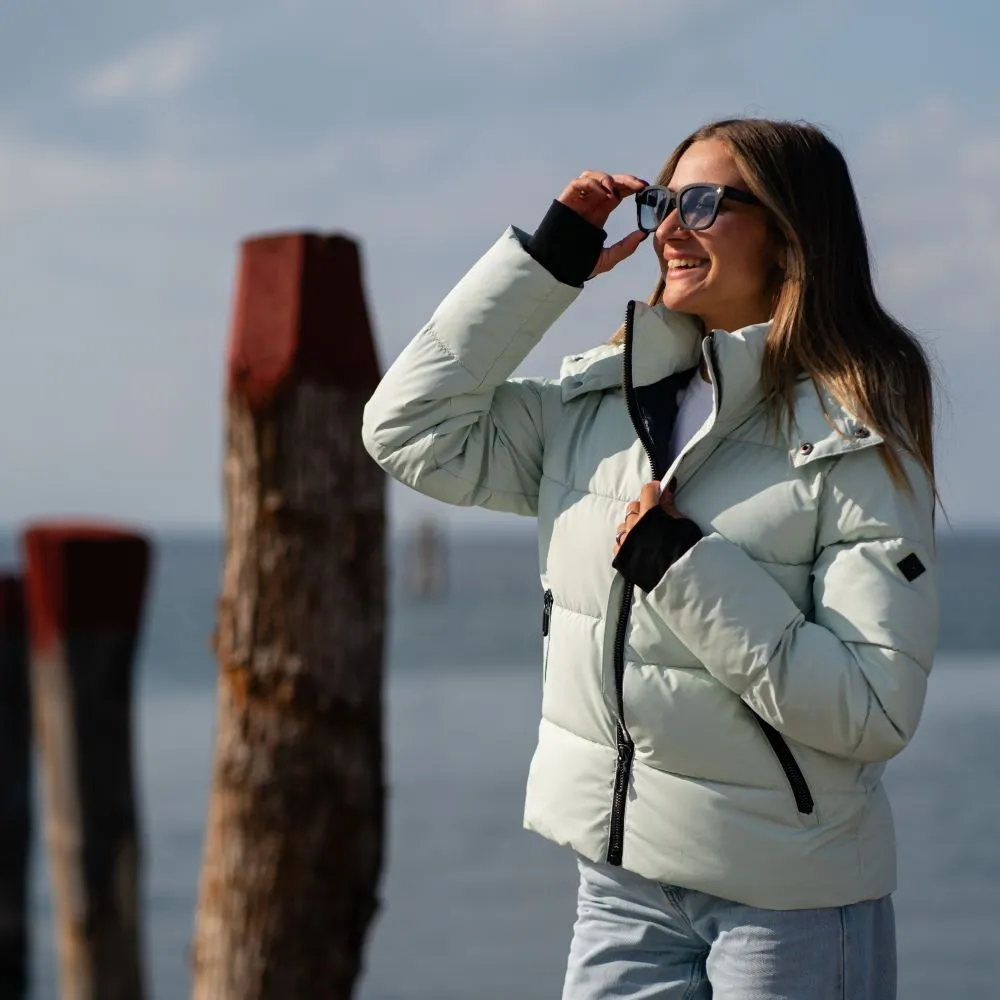 Hooded Puffer Jacket Mint Green