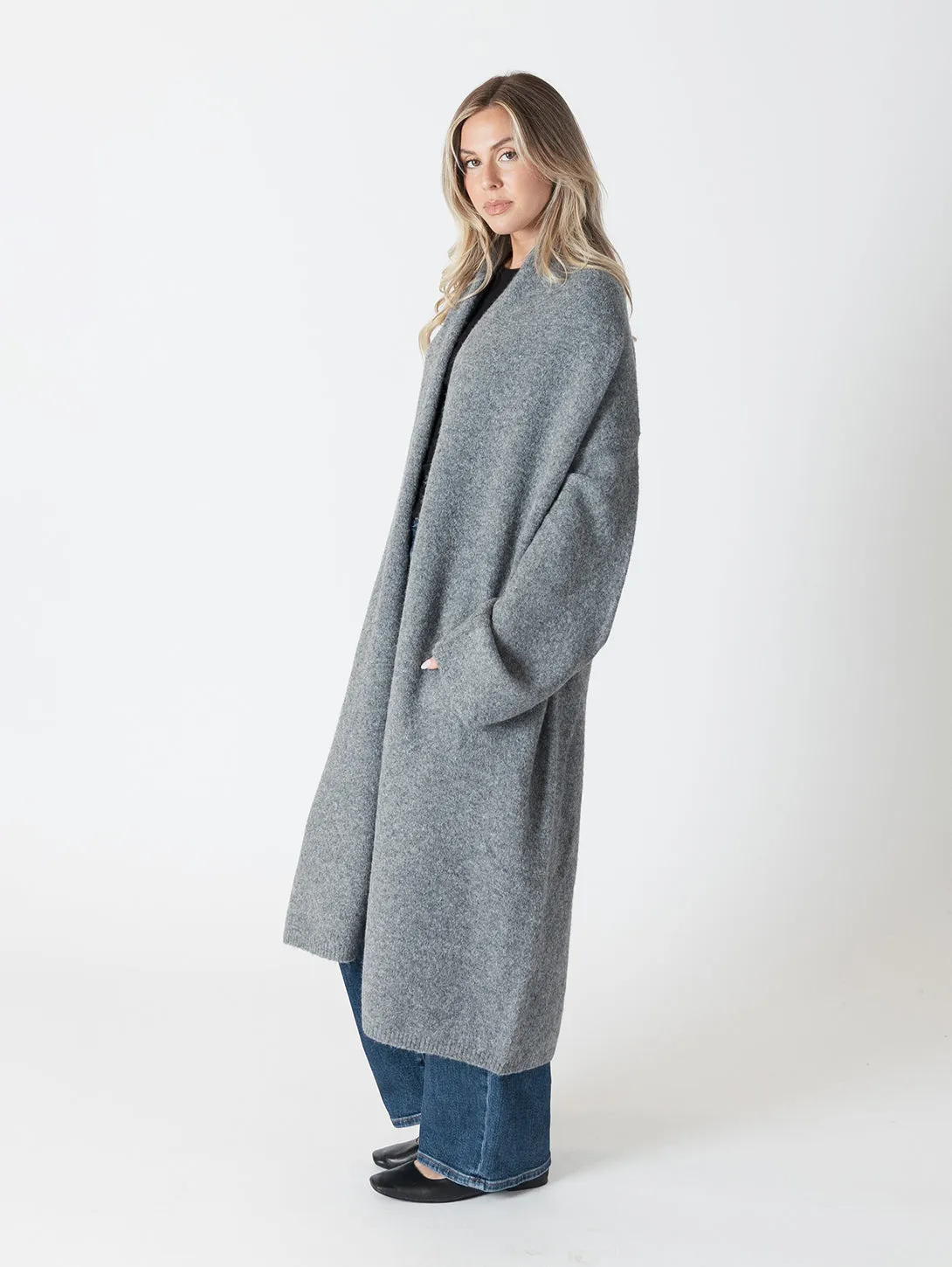 Hugh Shawl Collar Coat - Dark Grey