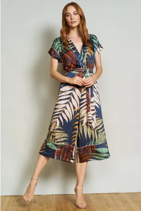 Jess Jumpsuit in Navy Tropical Foliage