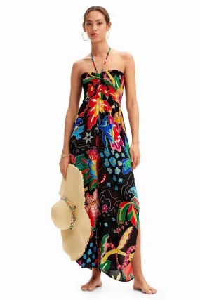 Jungle Design Halter Neck Jumpsuit