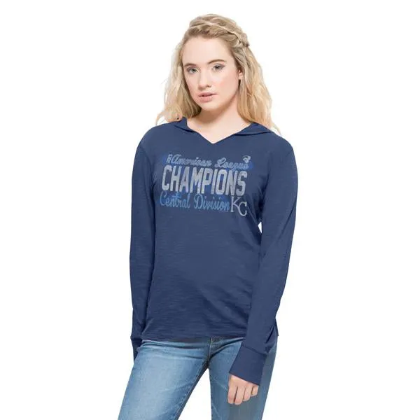 Kansas City Royals 47 Brand 2015 AL Central Champions Womens V-Neck Hoodie Shirt