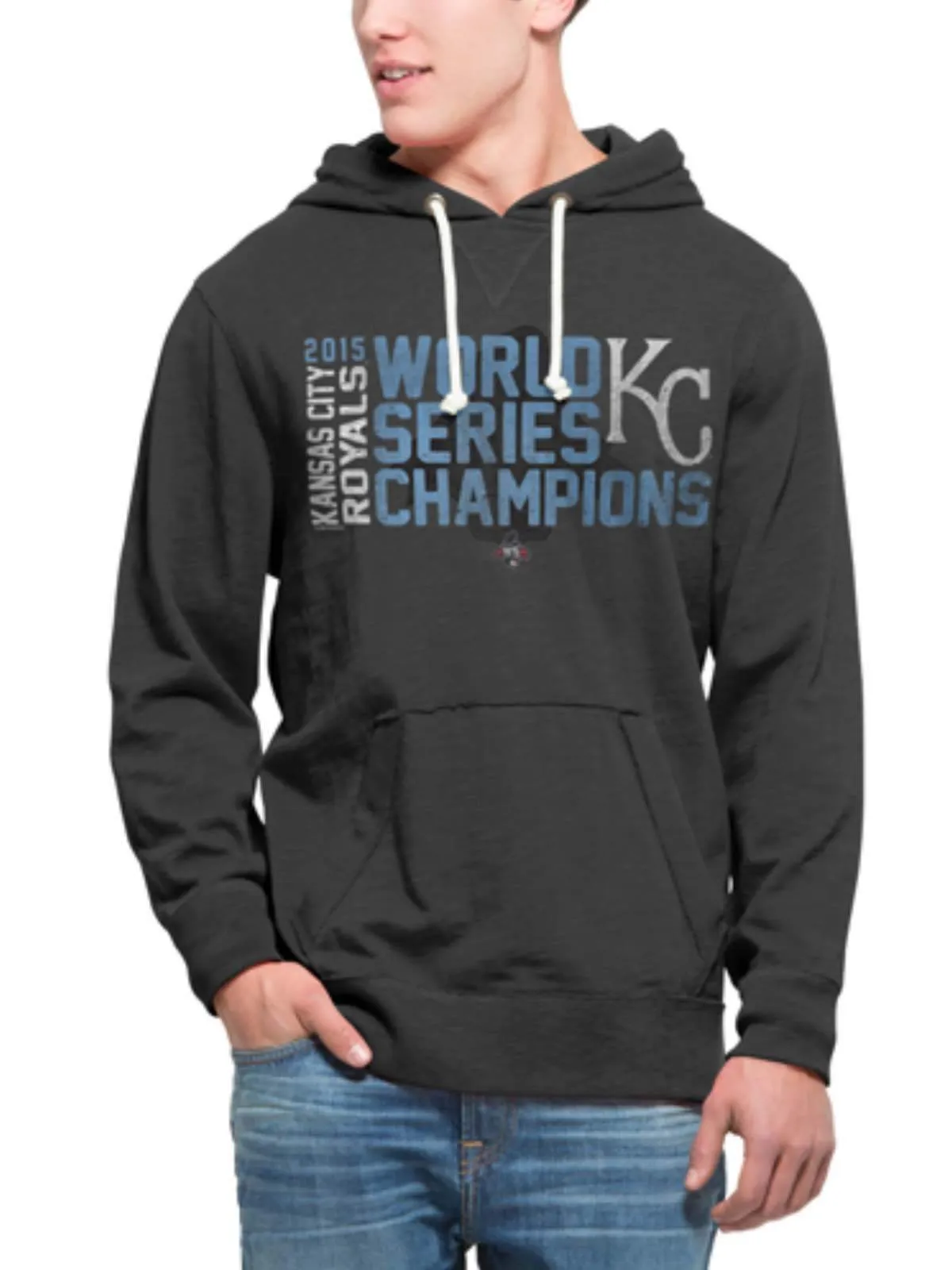 Kansas City Royals 47 Brand 2015 World Series Champs Gray Slugger Hoodie