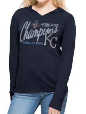 Kansas City Royals 47 Brand Women 2015 World Series Champs LS Hoodie T-Shirt