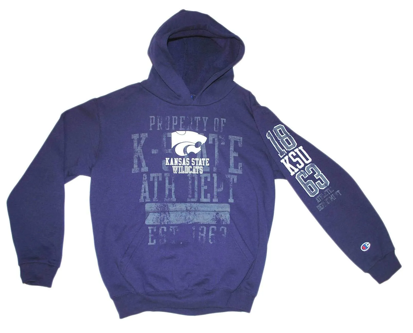 Kansas State Wildcats Champion Youth Girl's Purple LS Hoodie Sweatshirt (L)