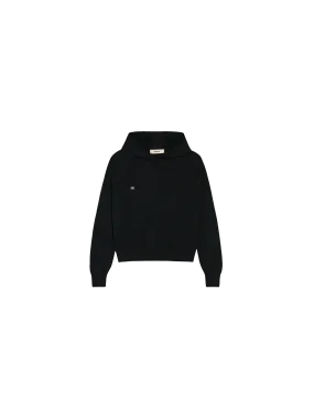 Kids Merino Wool Hoodie—black