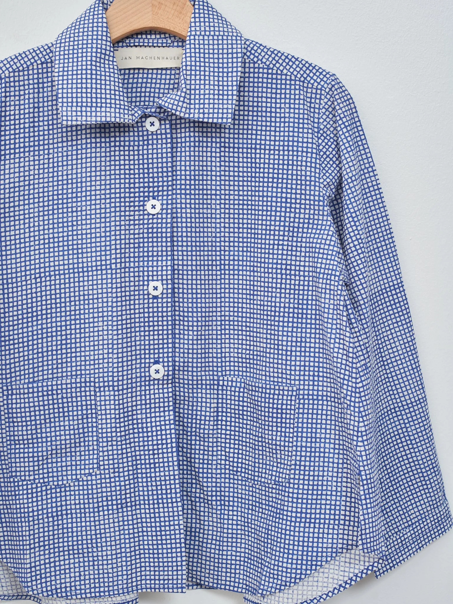 Kika Shirt Jacket - Blue Block Print Check