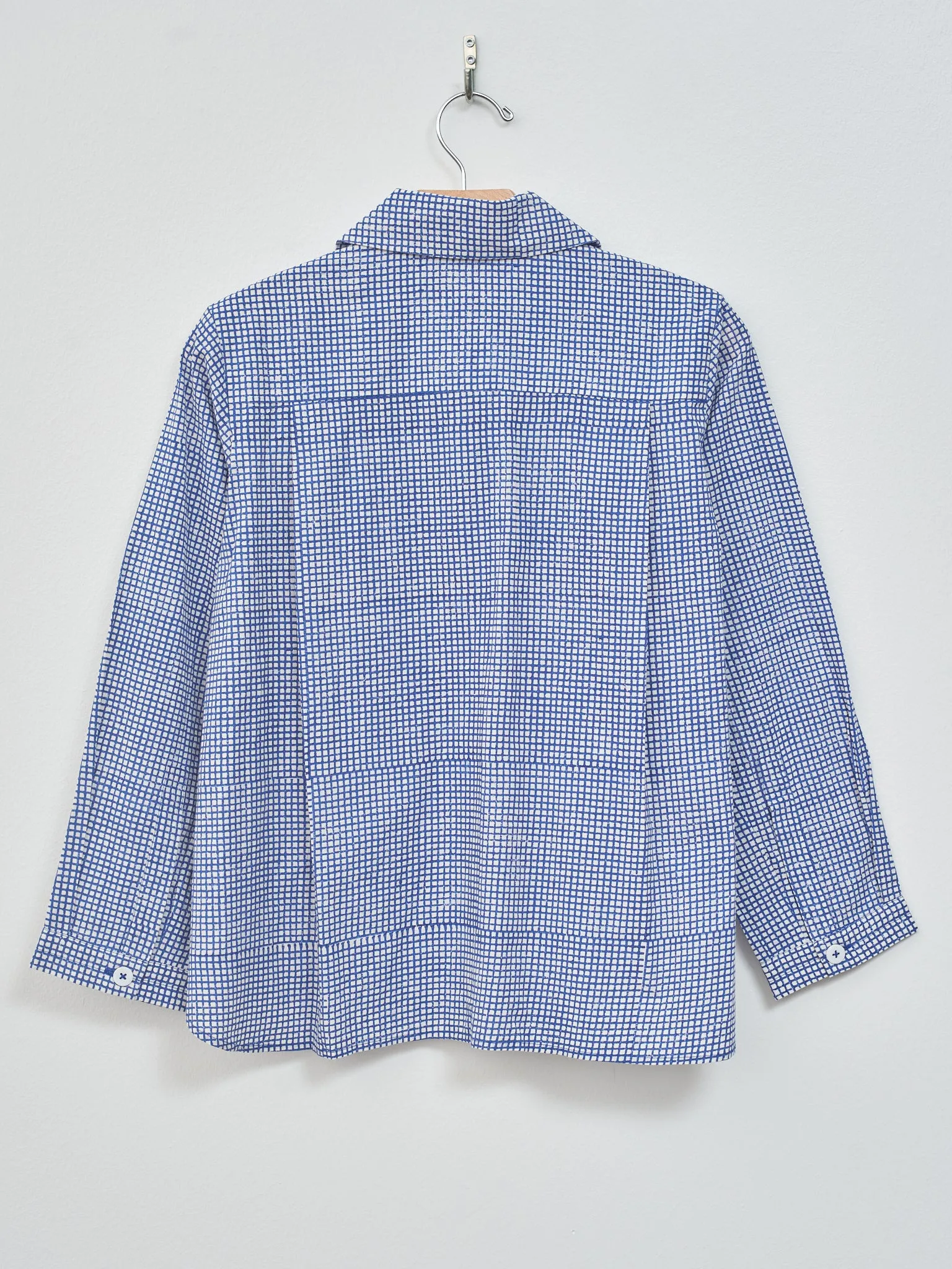 Kika Shirt Jacket - Blue Block Print Check