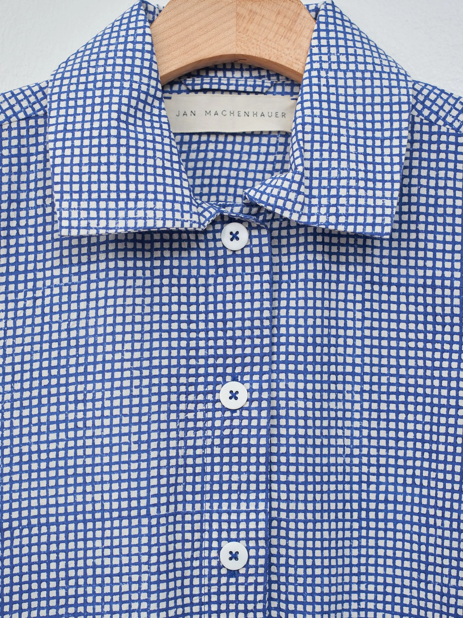 Kika Shirt Jacket - Blue Block Print Check