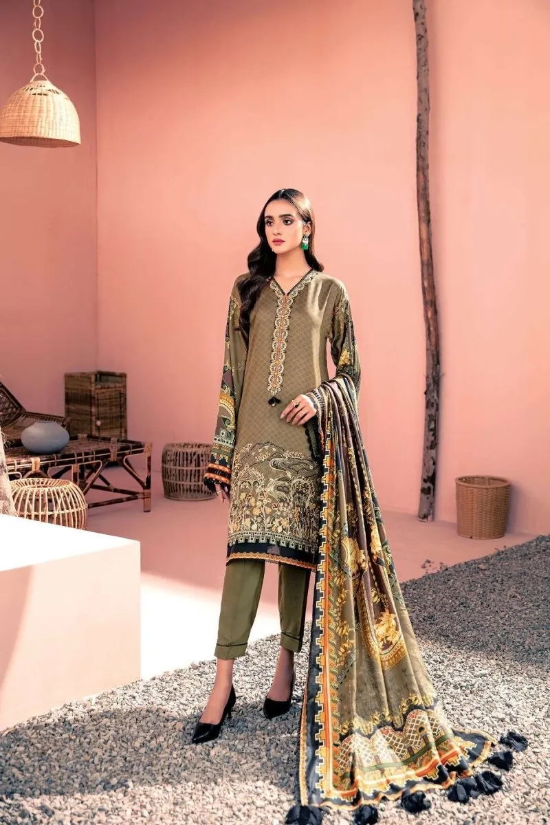 Ladies Un-Stitch Farasha Linen Collection 2020 (07-Dusky Hues)