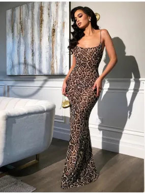 Leopard print camisole dress