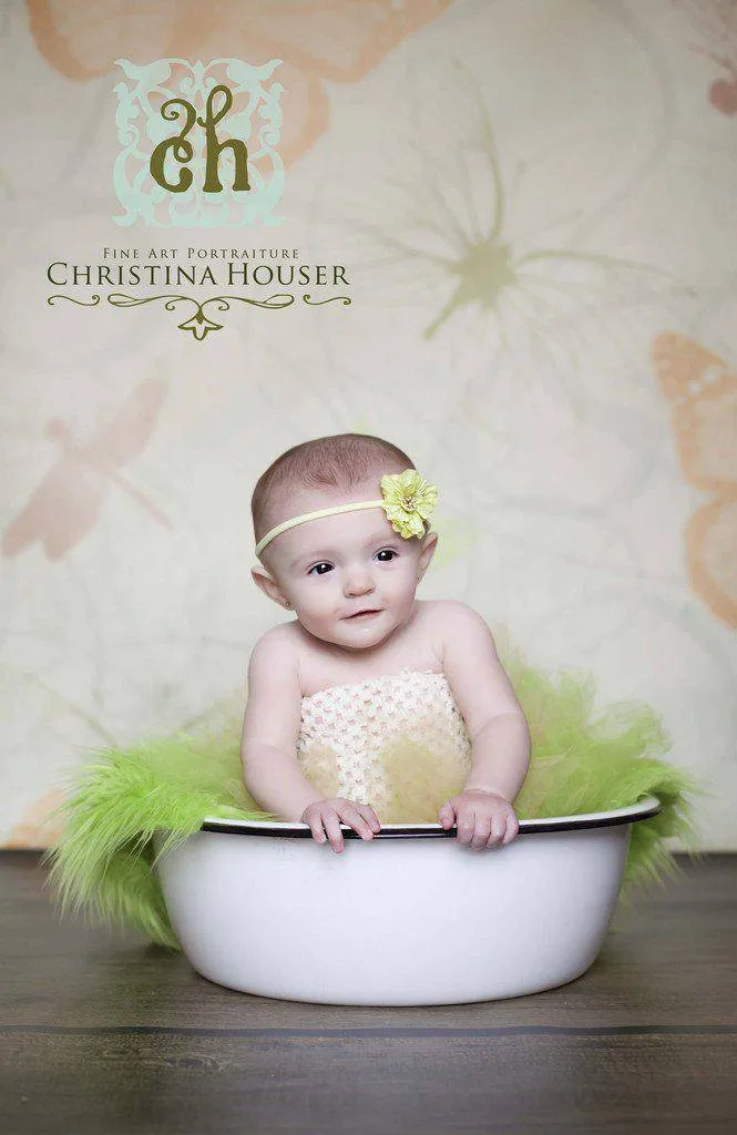 Lime Green Mongolian Faux Fur Photography Prop Rug Newborn Baby Toddler