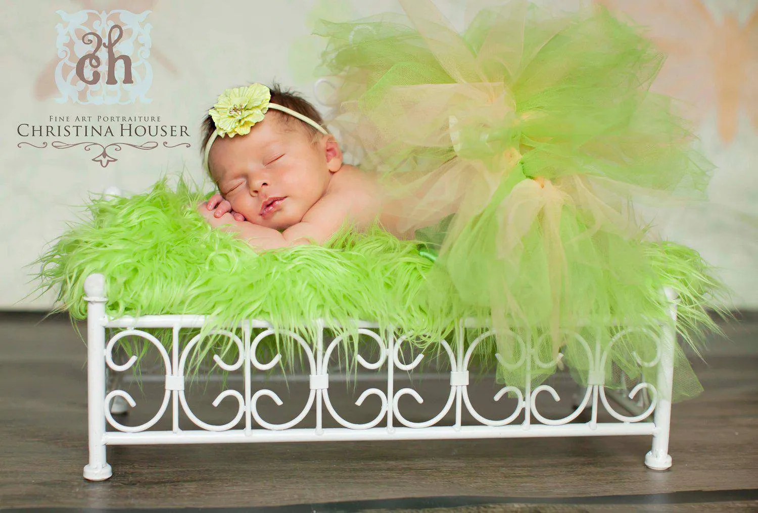 Lime Green Mongolian Faux Fur Photography Prop Rug Newborn Baby Toddler