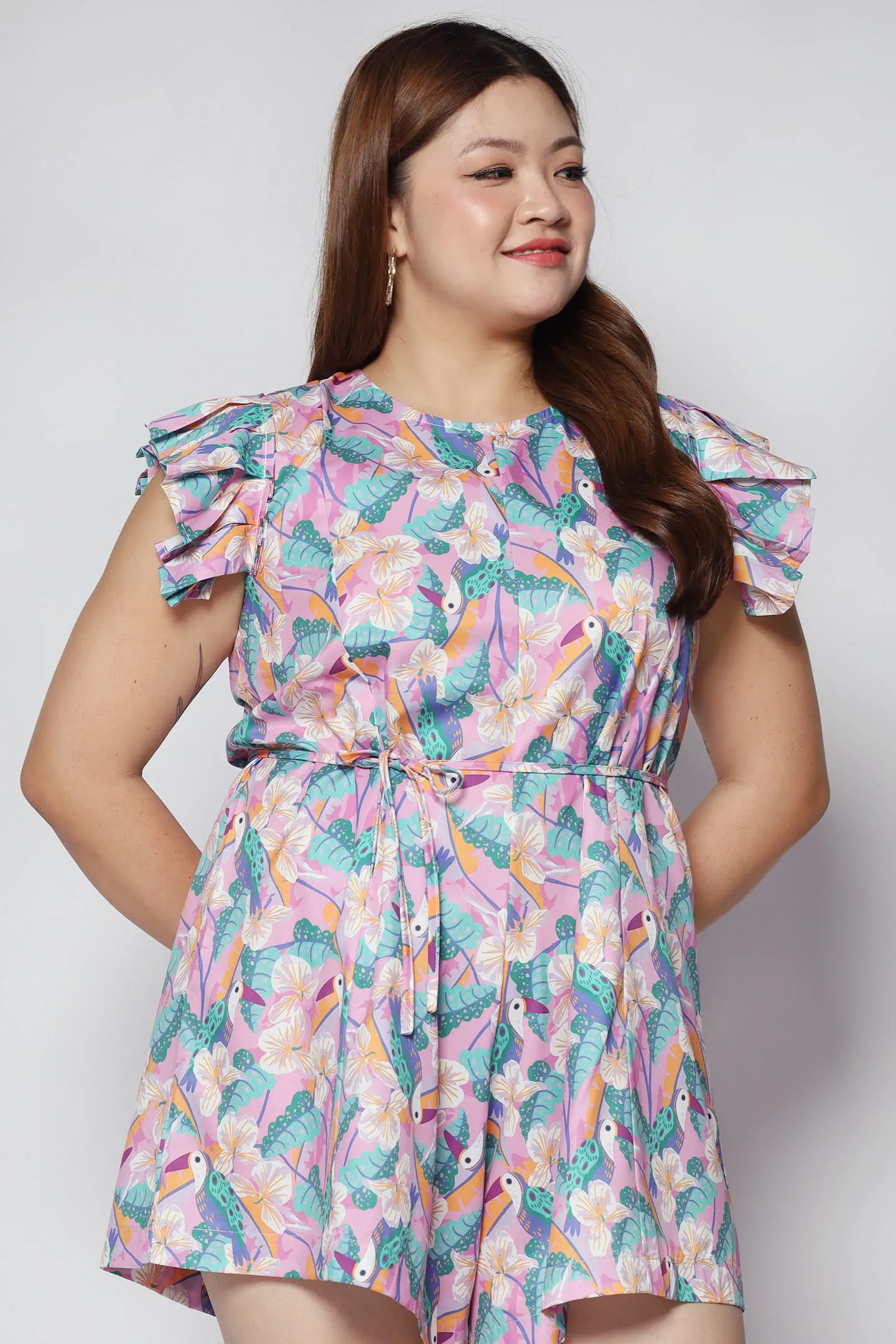 Louise Playsuit in Tropical Parrot