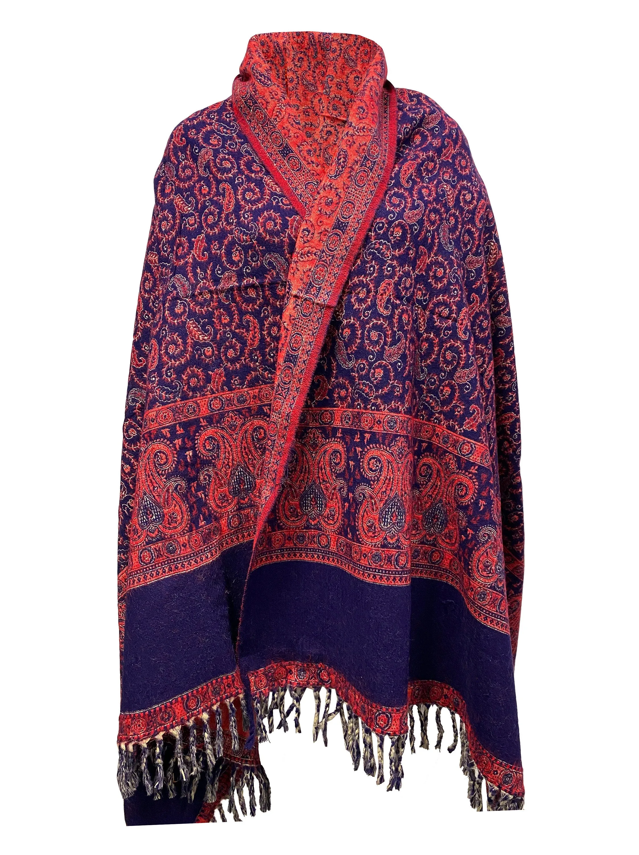 LUXURY BLUE RED colour oversize Scarf Yak Wool yoga blanket stole unisex study Wrap Meditation Soft soft warm Shawl special Gift for all