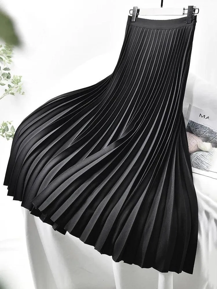 Luxury Pleated Skirt: Sophisticated High Waist Fashion for Women