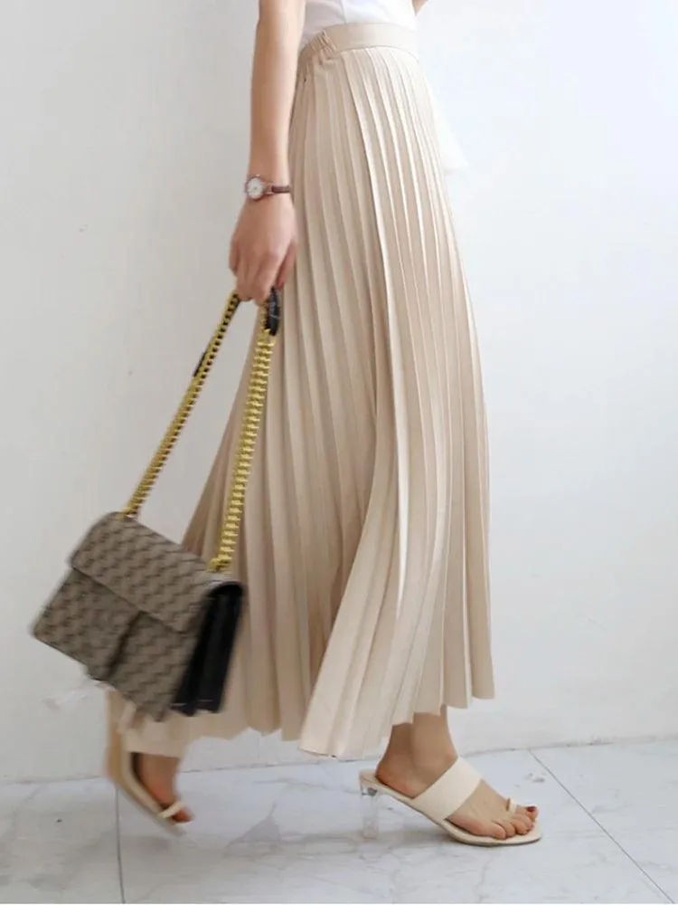 Luxury Pleated Skirt: Sophisticated High Waist Fashion for Women