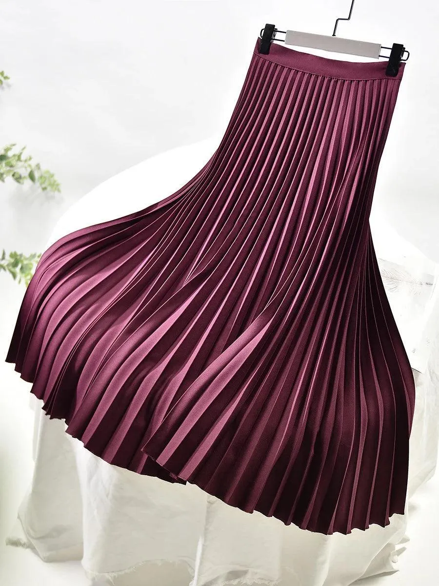 Luxury Pleated Skirt: Sophisticated High Waist Fashion for Women