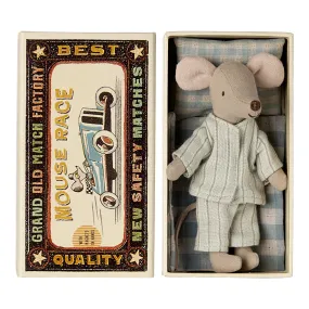 Maileg Big Brother Mouse in a Matchbox - Blue Pyjamas