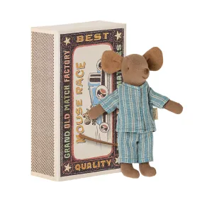 Maileg Big Brother Mouse in a Matchbox - Blue Pyjamas