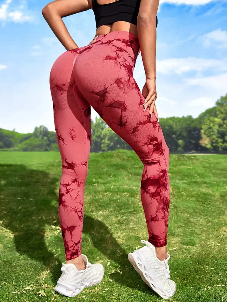 Marbling Tie-Dye  Sports Leggings