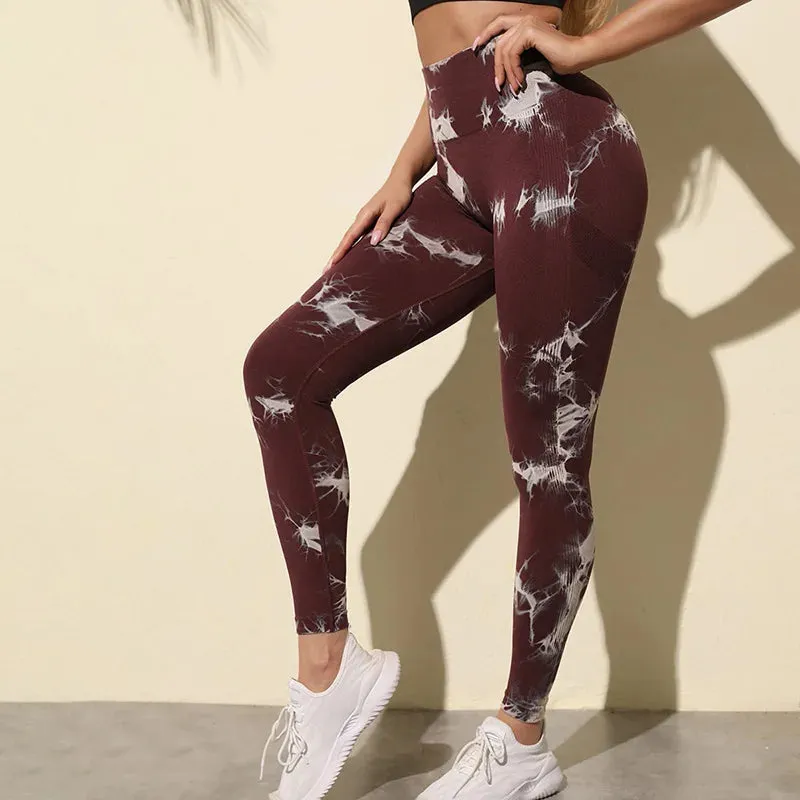 Marbling Tie-Dye  Sports Leggings