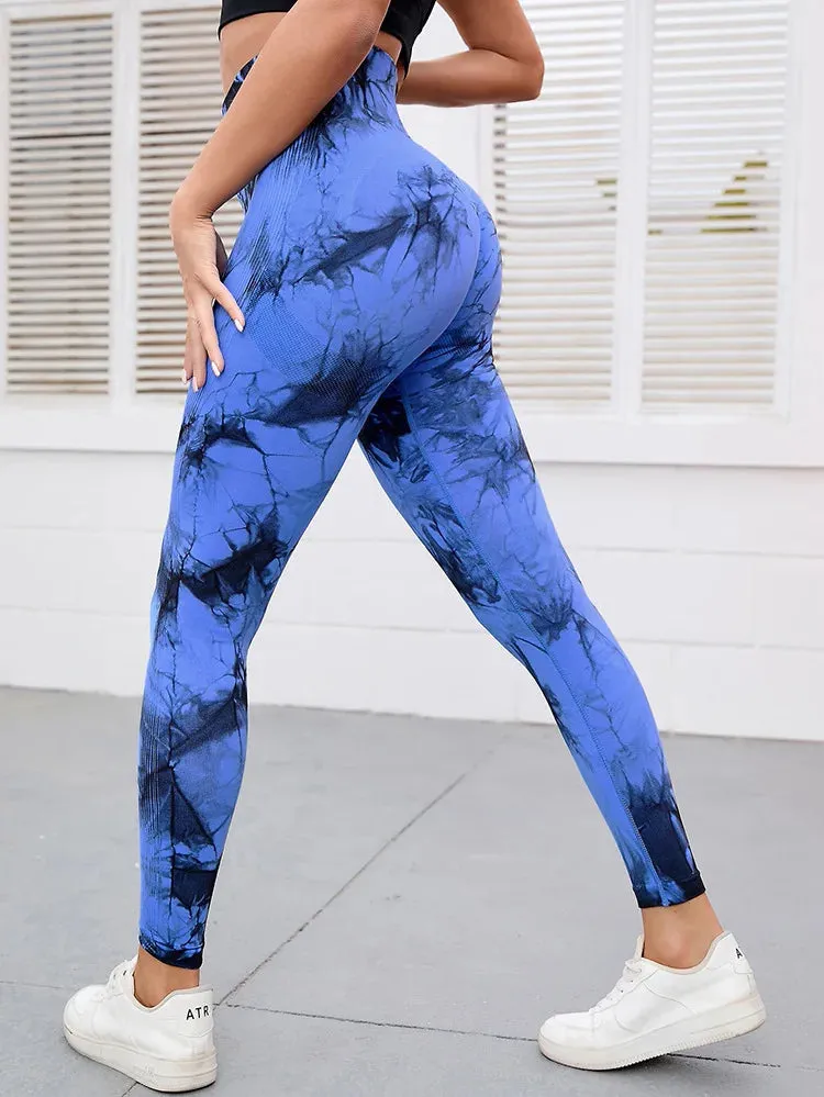 Marbling Tie-Dye  Sports Leggings