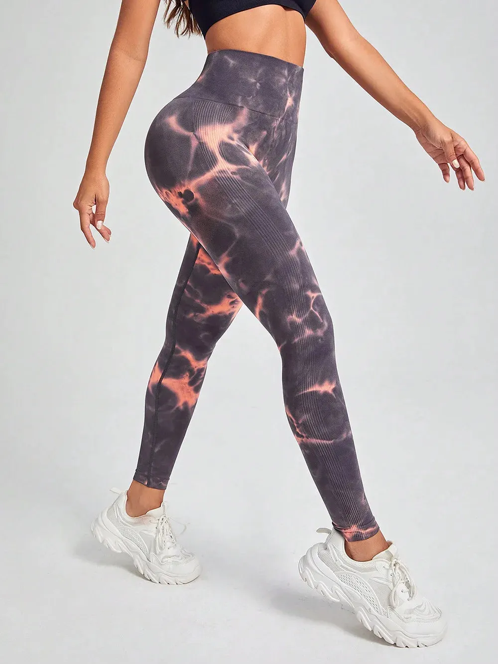 Marbling Tie-Dye  Sports Leggings