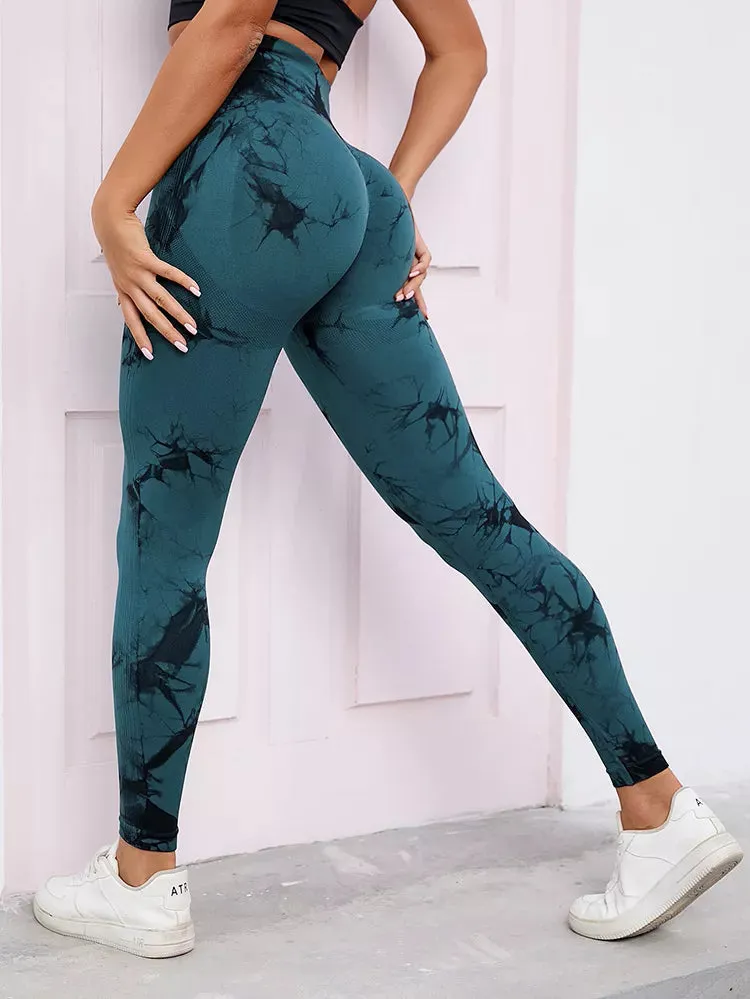 Marbling Tie-Dye  Sports Leggings