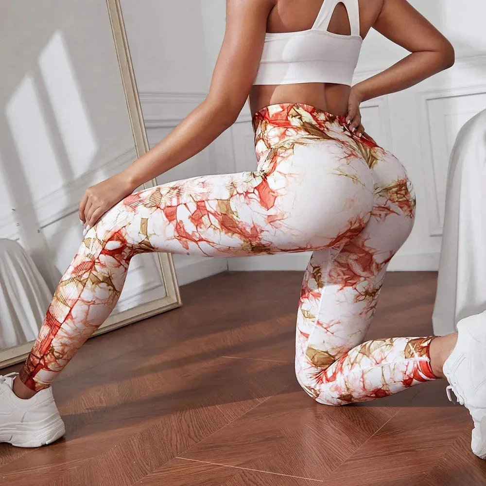 Marbling Tie-Dye  Sports Leggings