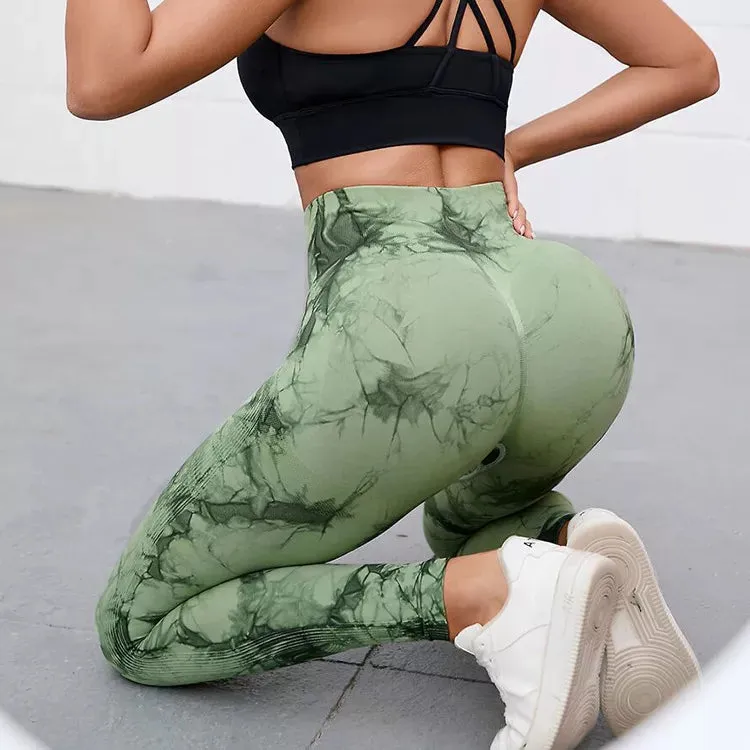 Marbling Tie-Dye  Sports Leggings