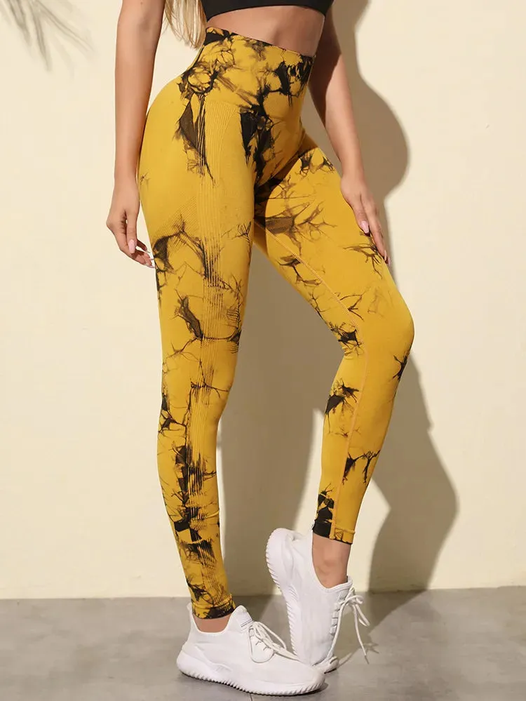 Marbling Tie-Dye  Sports Leggings