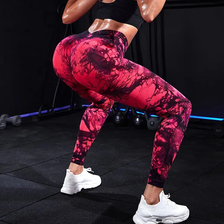 Marbling Tie-Dye  Sports Leggings