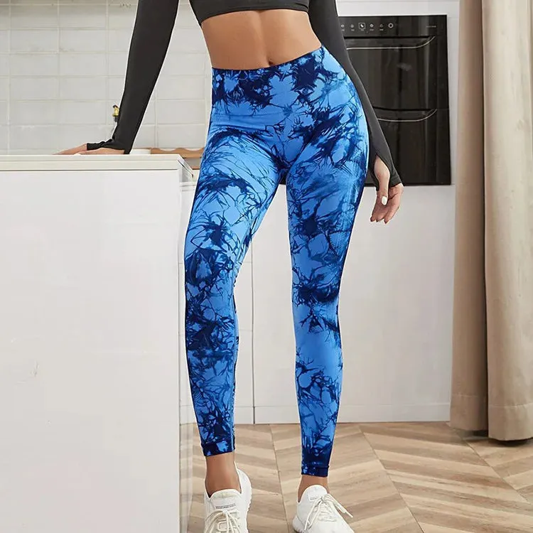 Marbling Tie-Dye  Sports Leggings