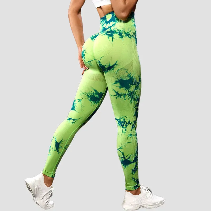 Marbling Tie-Dye  Sports Leggings