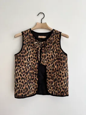 MARTA DU CHATEAU LEOPARD BOW GILET